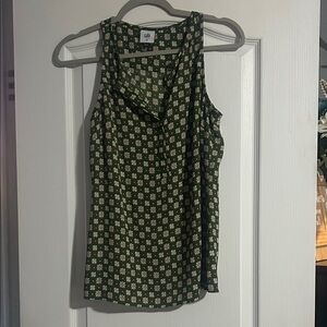CAbi Olive Floral Tank Top